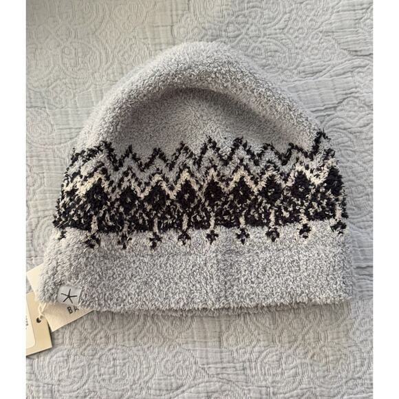 Brand New Barefoot Dreams Baby Blue CozyChic® Fair Isle Beanie Snow Drop NWT main image 5